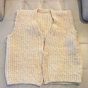 Men's Cream V-Neck Sweater Vest